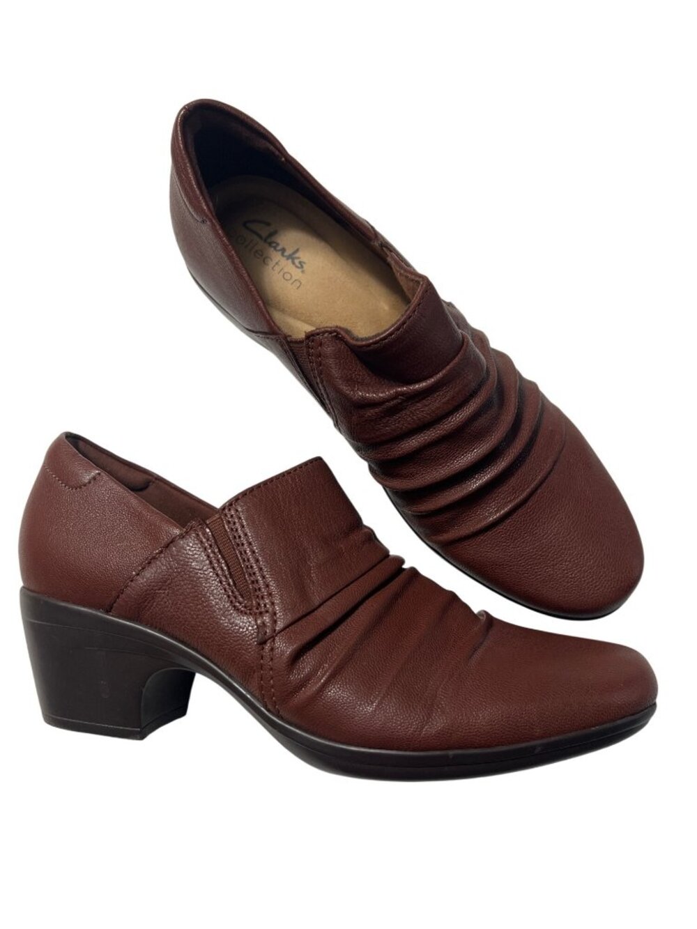 Clarks Brown Leather Heeled Shoes